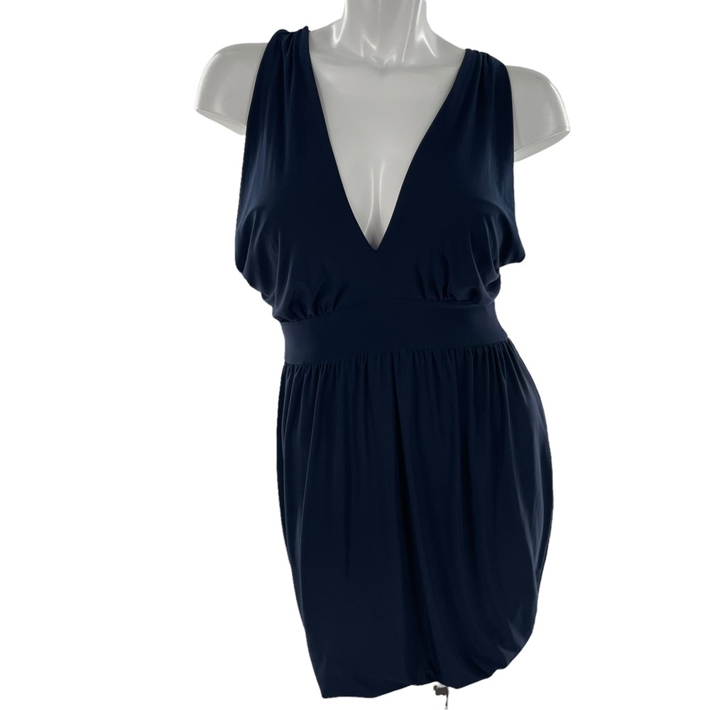 Soprano Made in the USA Navy Blue Cross Back Halter Mini Dress in Size Medium
